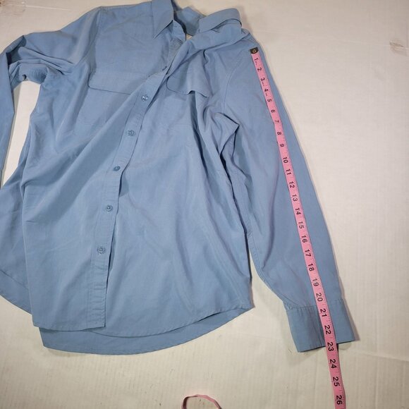 Chicos Women Blue Button-Down Modal Blend Long sleeve Shirt Size 1 (S/8-10) - Picture 7 of 8